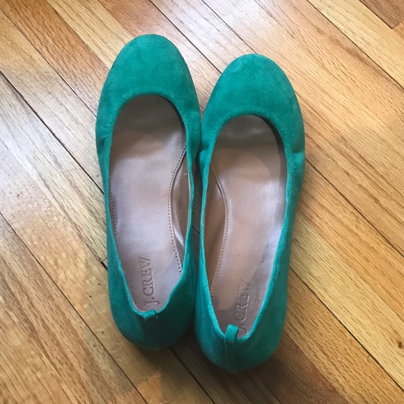 J.Crew Cece Suede Ballet Flat - Green - Size 8.5 - Picture 2 of 7